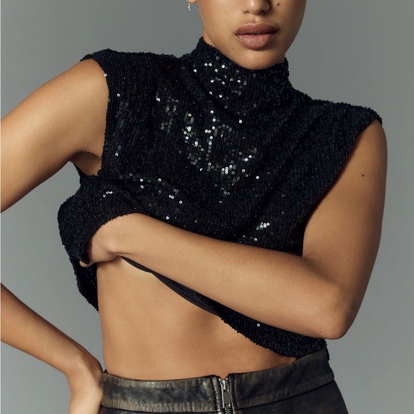 Nwt sequin mock neck shell tank anthro - Picture 7 of 9